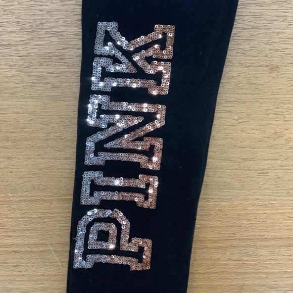 Black “pink” shimmery leggings - Picture 2 of 3